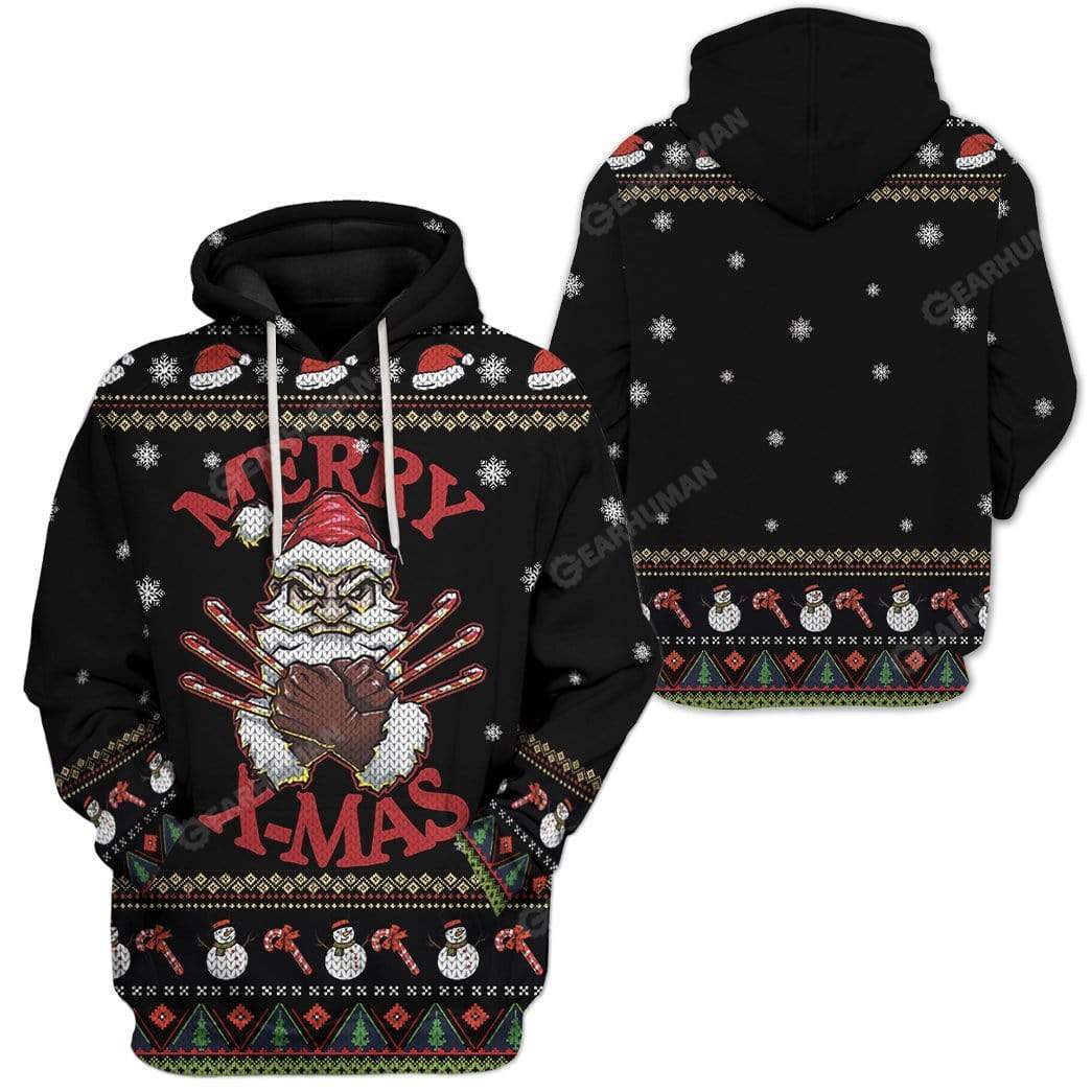 Ugly Christmas Santa Custom T-shirt - Hoodies Apparel HD-AT18111904 3D Custom Fleece Hoodies 