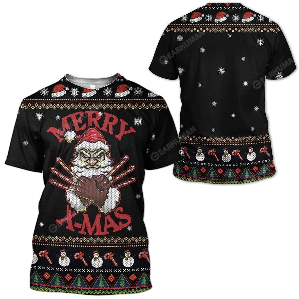 Ugly Christmas Santa Custom T-shirt - Hoodies Apparel HD-AT18111904 3D Custom Fleece Hoodies 