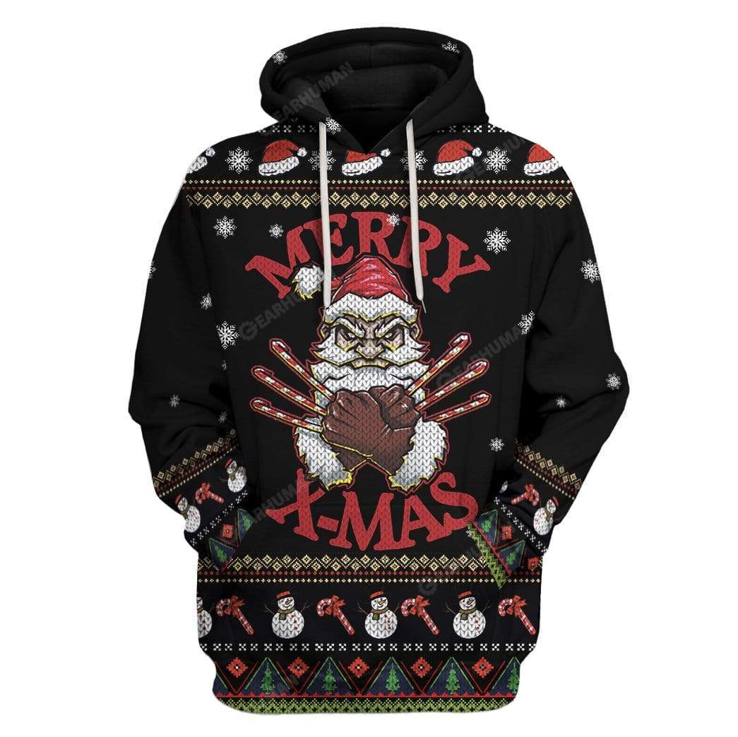 Ugly Christmas Santa Custom T-shirt - Hoodies Apparel HD-AT18111904 3D Custom Fleece Hoodies Hoodie S 