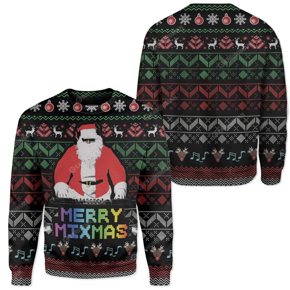 Ugly Christmas Santa Custom T-shirt - Hoodies Apparel HD-AT18111914 3D Custom Fleece Hoodies 