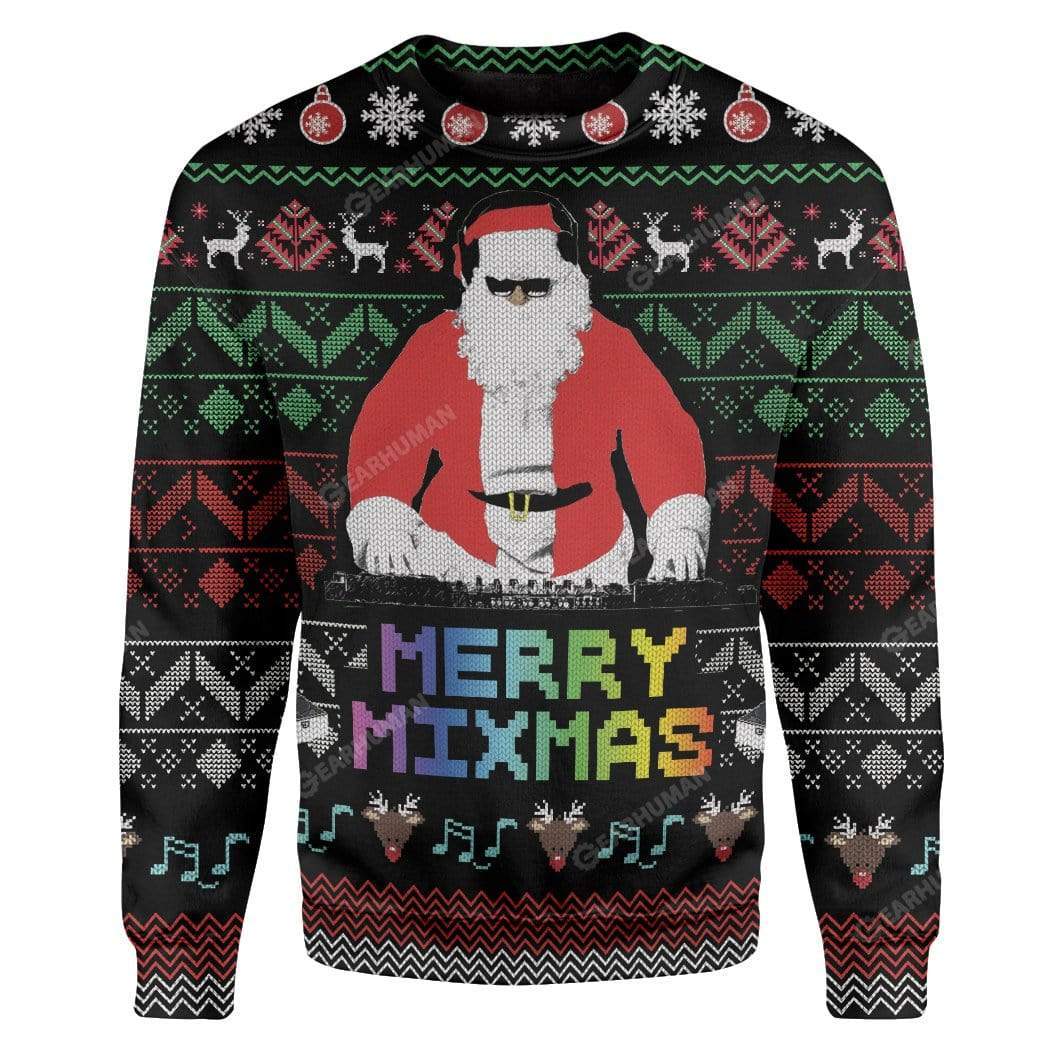 Ugly Christmas Santa Custom T-shirt - Hoodies Apparel HD-AT18111914 3D Custom Fleece Hoodies Long Sleeve S 