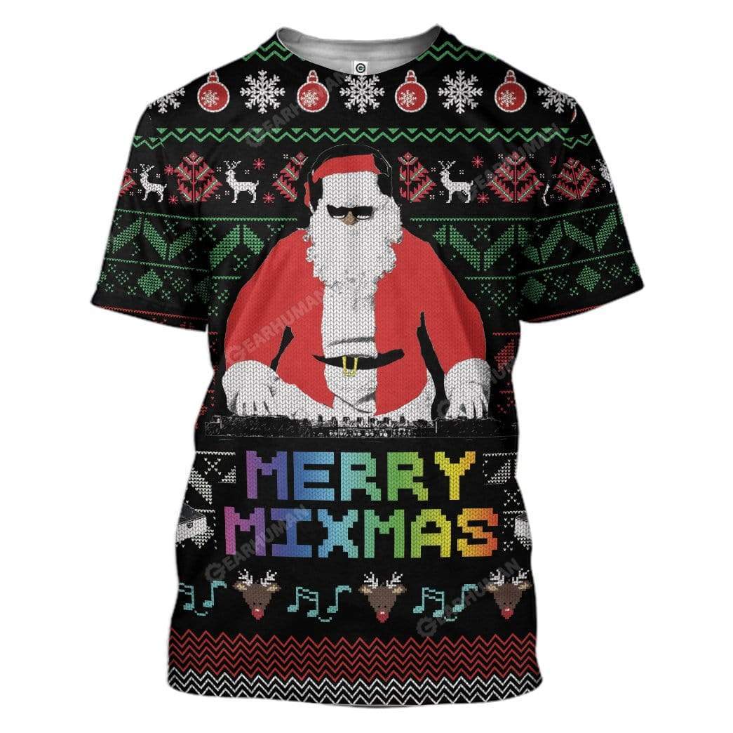 Ugly Christmas Santa Custom T-shirt - Hoodies Apparel HD-AT18111914 3D Custom Fleece Hoodies T-Shirt S 
