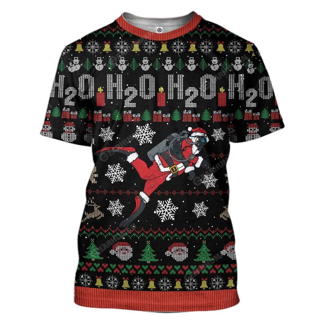 Ugly Christmas Santa Custom T-shirt - Hoodies Apparel HD-AT20111914 3D Custom Fleece Hoodies T-Shirt S 