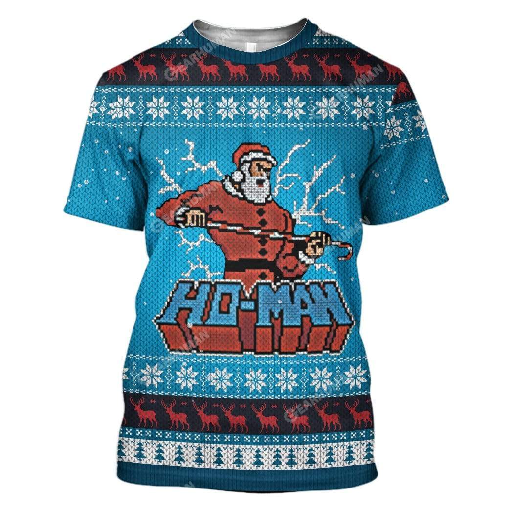 Ugly Christmas Santa Custom T-shirt - Hoodies Apparel HD-TA15111905 3D Custom Fleece Hoodies T-Shirt S 