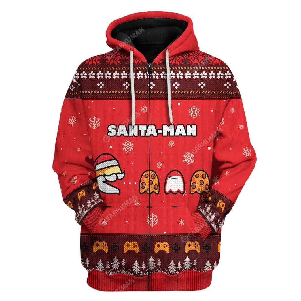 Ugly Christmas Santa Man Hoodie T-Shirts Apparel HD-TA2811192 3D Custom Fleece Hoodies Zip Hoodie S 