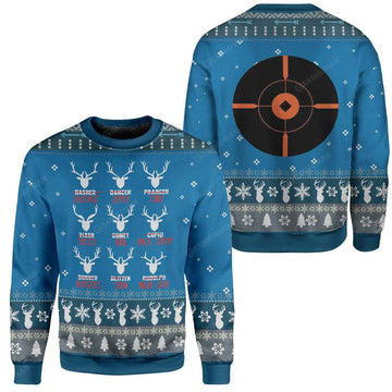 Gearhumans Ugly Christmas Santa's Reindeer Hunting Custom Sweater Apparel