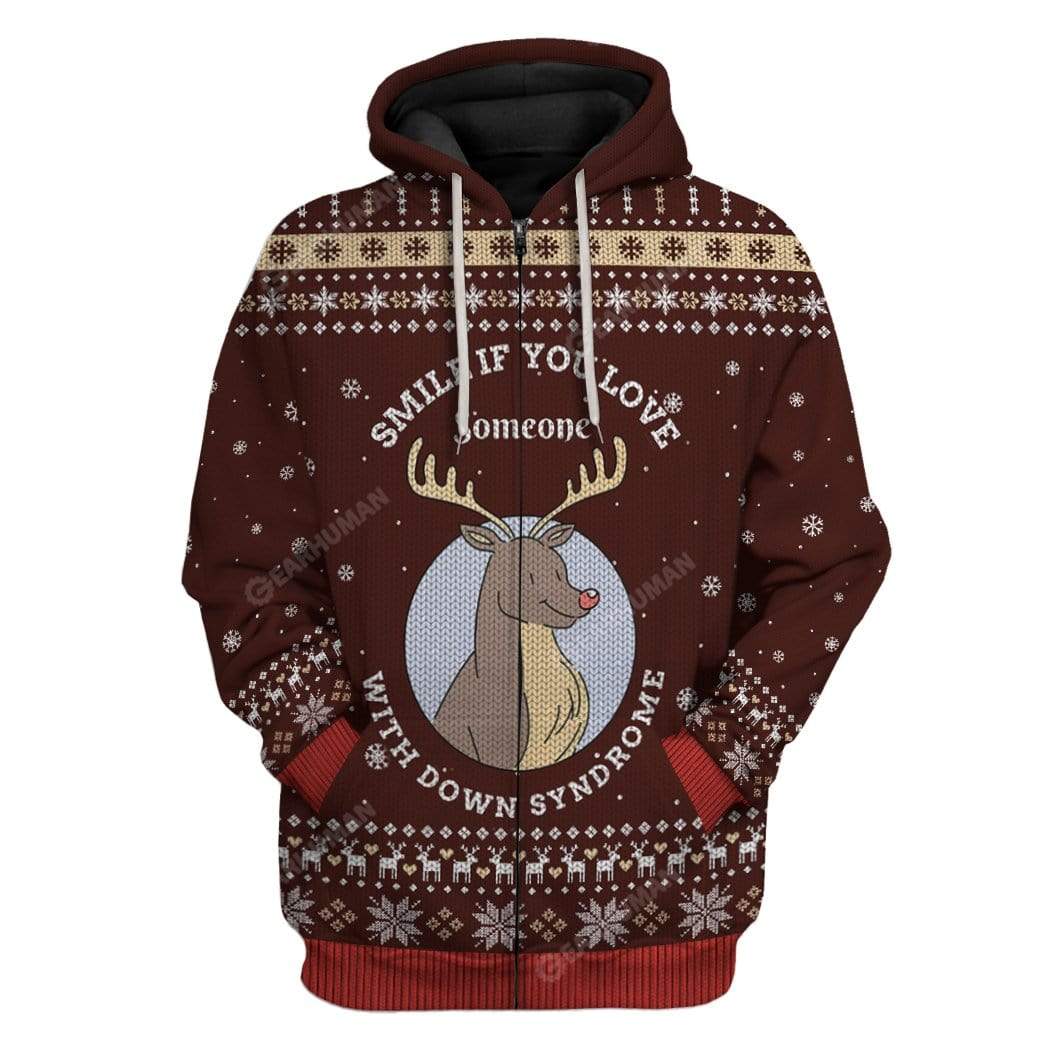 Gearhumans Ugly Christmas Smile If You Love Someone With Down Syndrome