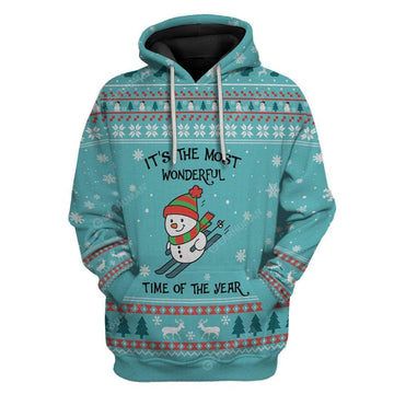 Gearhumans Ugly Christmas Snowman Ski Hoodie TShirt Apparel
