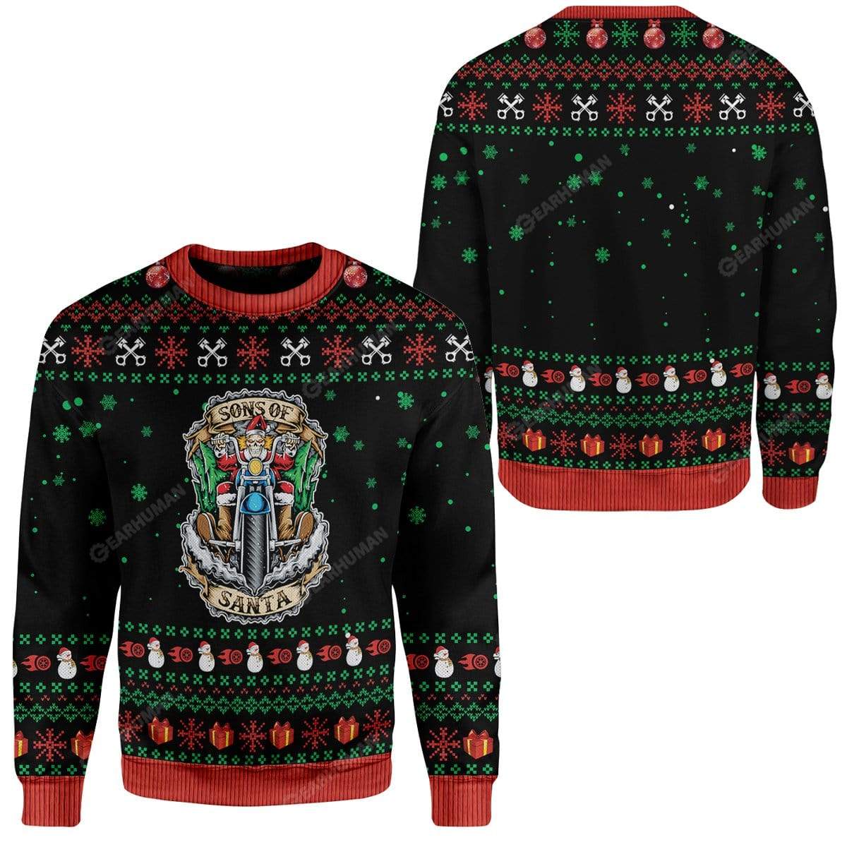 Ugly Christmas Sons Of Santa Custom Sweater Apparel HD-AT25111907 Ugly Christmas Sweater 