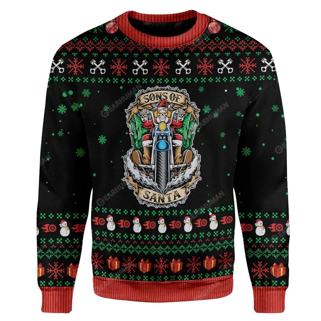 Ugly Christmas Sons Of Santa Custom Sweater Apparel HD-AT25111907 Ugly Christmas Sweater Long Sleeve S 