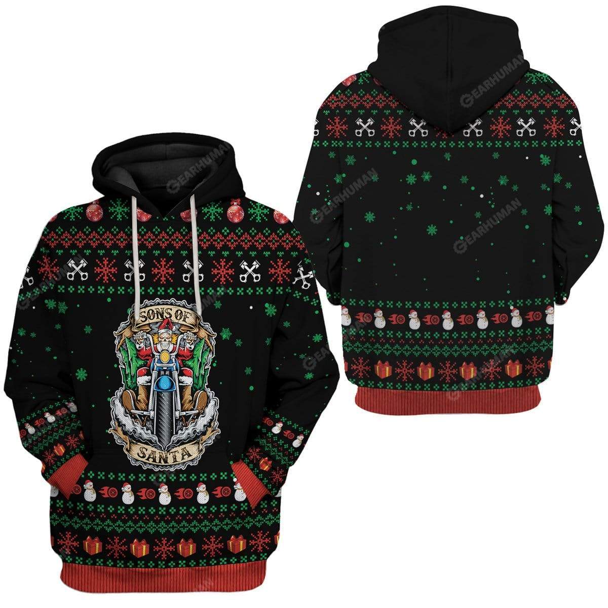 Ugly Christmas Sons Of Santa Custom T-Shirts Hoodies Apparel HD-AT25111907 3D Custom Fleece Hoodies 
