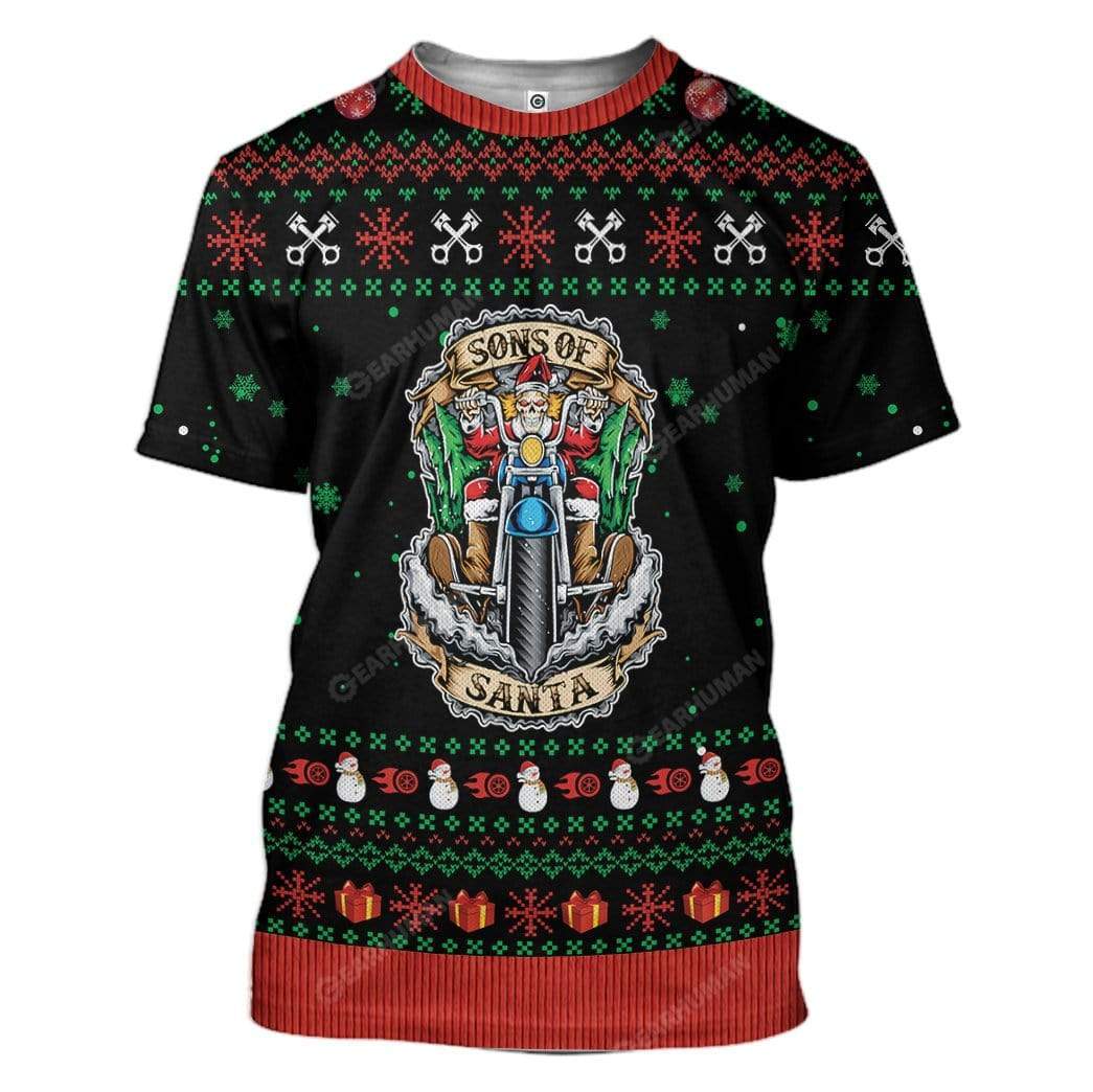 Ugly Christmas Sons Of Santa Custom T-Shirts Hoodies Apparel HD-AT25111907 3D Custom Fleece Hoodies T-Shirt S 