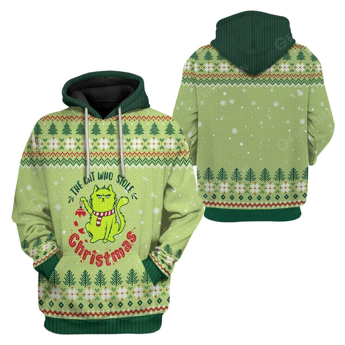 Ugly Christmas The Cat Who Stole Christmas Custom T-Shirts Hoodies Apparel CT-AT2611198 3D Custom Fleece Hoodies 