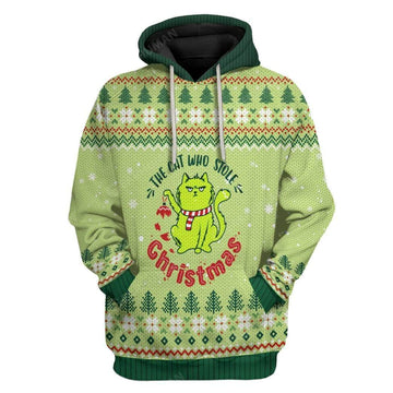 Ugly Christmas The Cat Who Stole Christmas Custom T-Shirts Hoodies Apparel CT-AT2611198 3D Custom Fleece Hoodies Hoodie S 