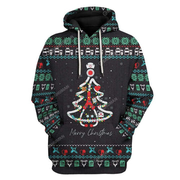 Ugly Christmas Tree Costum Hoodie-T-shirt Apparel HD-AT06111901 3D Custom Fleece Hoodies Hoodie S 