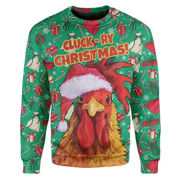 Gearhumans Ugly Cluck-ry Christmas Custom Sweater Apparel