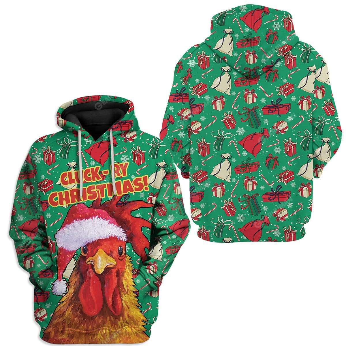 Ugly Cluck-ry Christmas Custom T-shirt - Hoodies Apparel HD-TT21111917 3D Custom Fleece Hoodies 