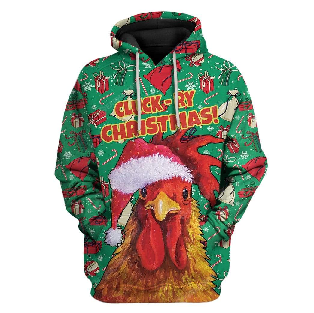 Ugly Cluck-ry Christmas Custom T-shirt - Hoodies Apparel HD-TT21111917 3D Custom Fleece Hoodies Hoodie S 