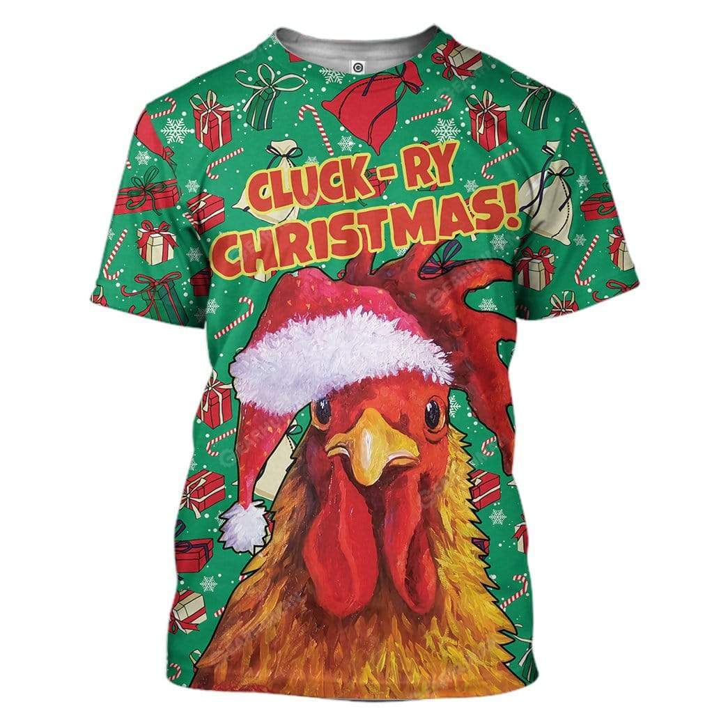 Ugly Cluck-ry Christmas Custom T-shirt - Hoodies Apparel HD-TT21111917 3D Custom Fleece Hoodies T-Shirt S 