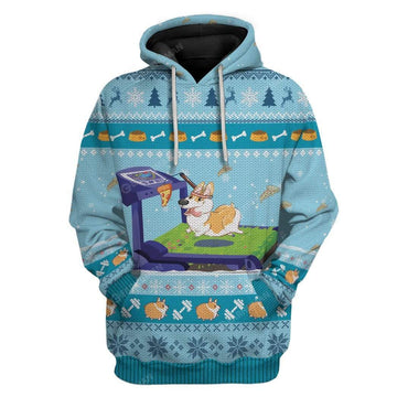 Ugly Corgi Workout Before Christmas Custom T-Shirts Hoodies Apparel DG-TA0512193 3D Custom Fleece Hoodies Hoodie S 