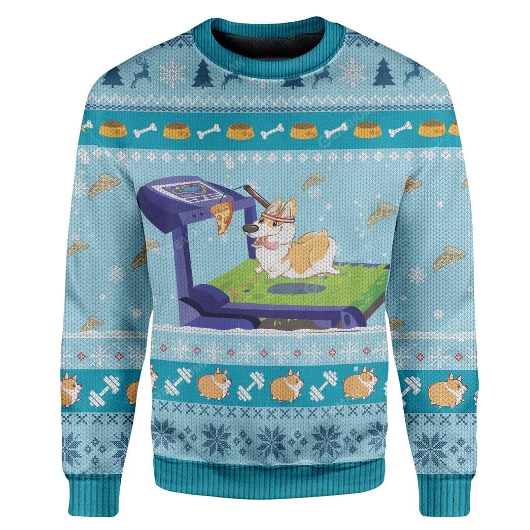 Ugly Corgi Workout Before Christmas Custom T-Shirts Hoodies Apparel DG-TA0512193 3D Custom Fleece Hoodies Long Sleeve S 