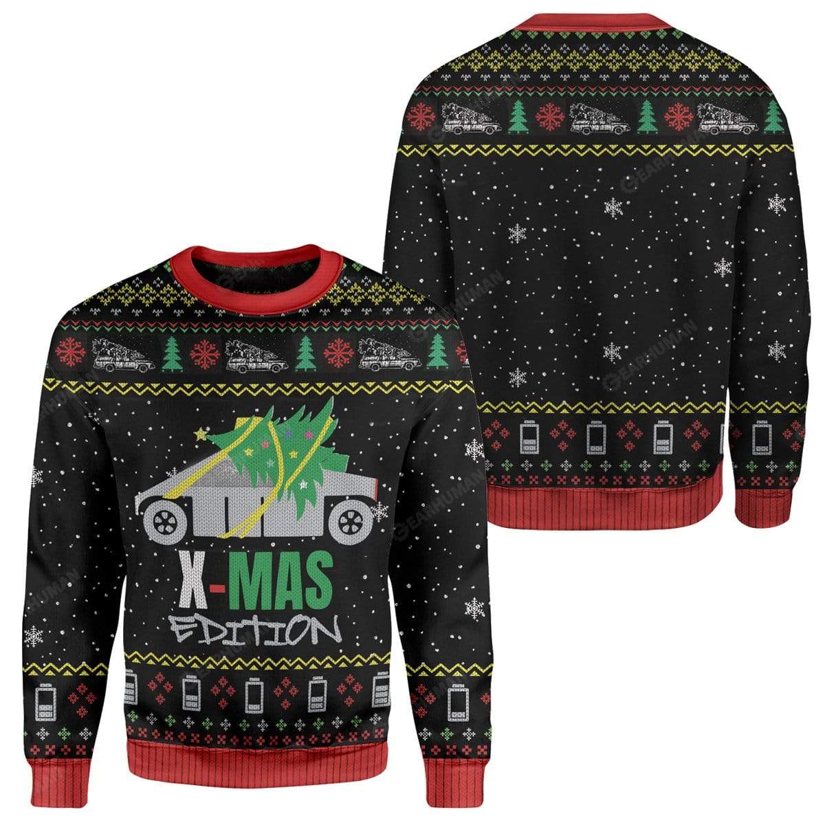Ugly Cybertruck Christmas Edition Custom Sweater Apparel HD-DT2611191 Ugly Christmas Sweater 