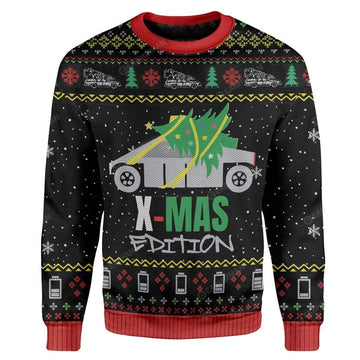 Gearhumans Ugly Cybertruck Christmas Edition Custom Sweater Apparel