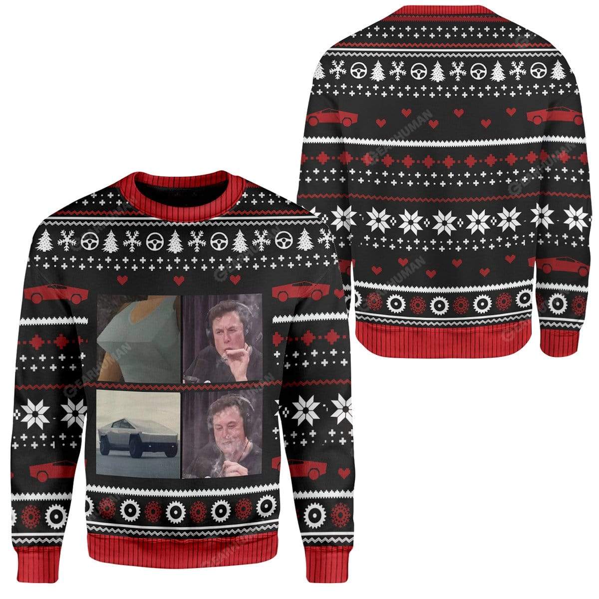 Gearhumans Ugly Cybertruck Lara Croft Custom Sweater Apparel