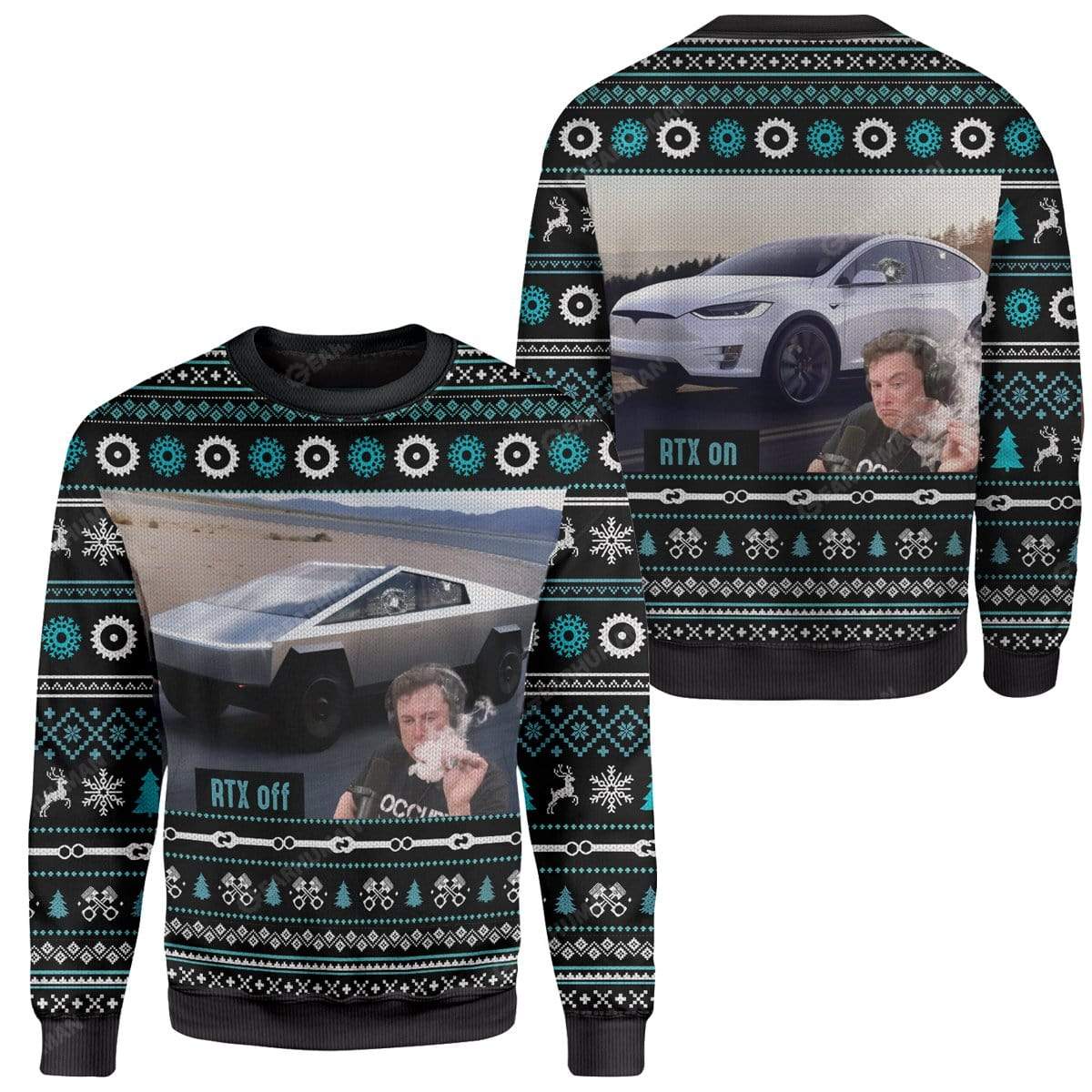 Ugly Cybertruck RTX On Off Custom Sweater Apparel HD-AT25111919 Ugly Christmas Sweater 