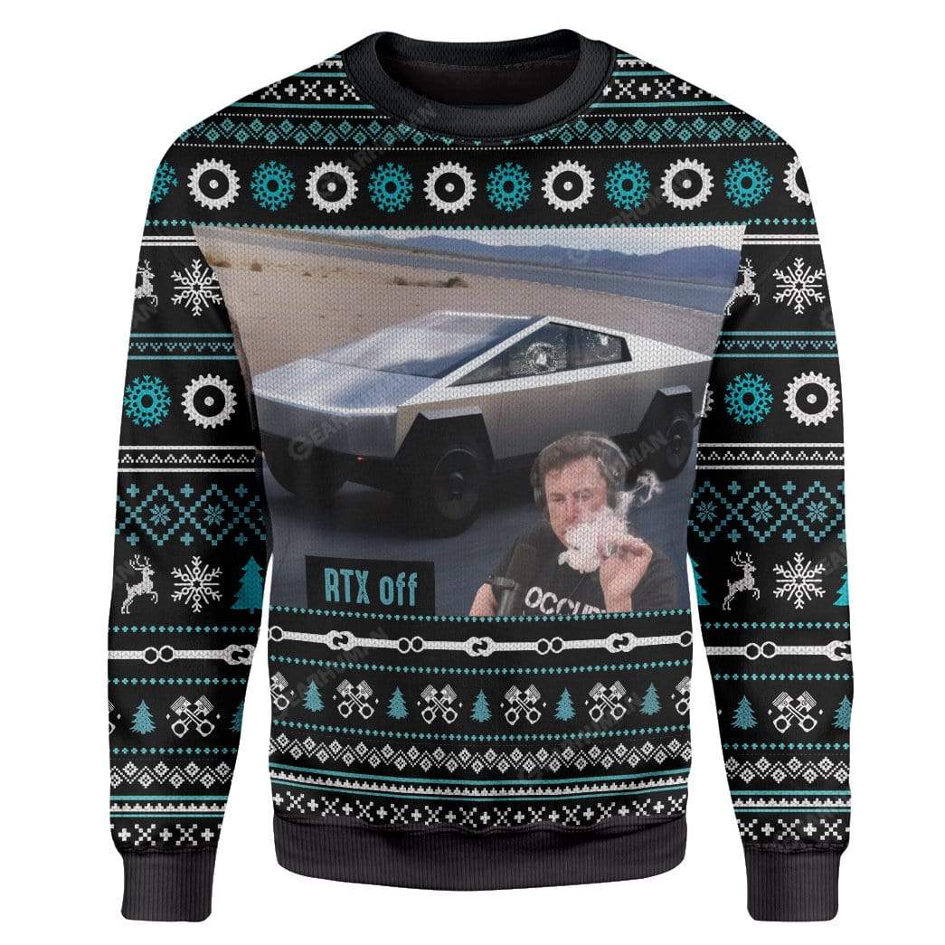 Ugly Cybertruck RTX On Off Custom Sweater Apparel HD-AT25111919 Ugly Christmas Sweater Long Sleeve S 