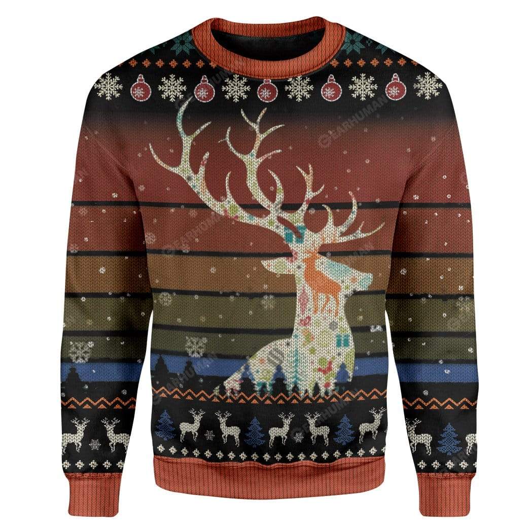 Ugly Deer Custom Sweater Apparel HD-AT22111907 Ugly Christmas Sweater Long Sleeve S 