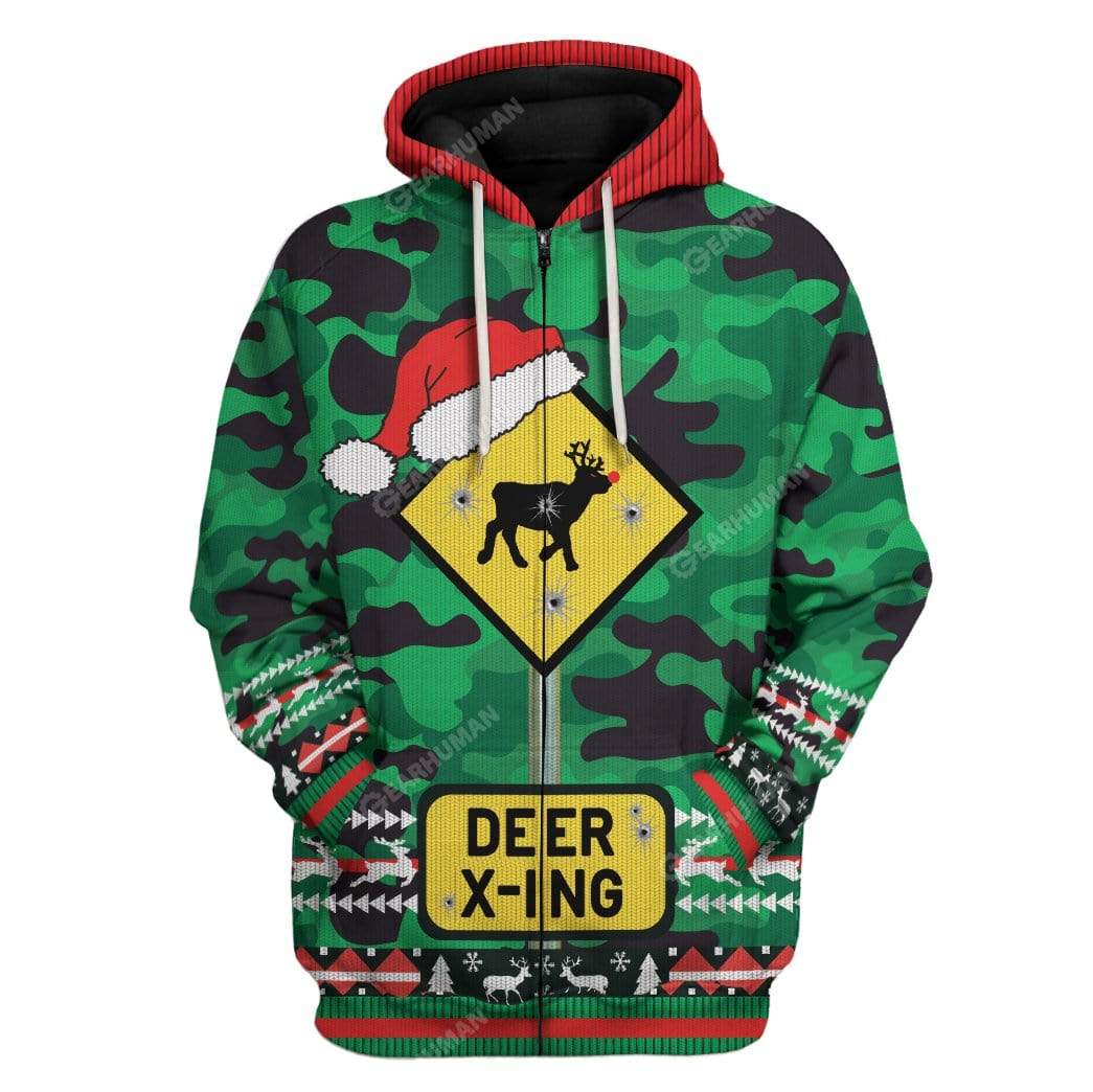 Ugly Deer Xing Christmas Hoodie T-Shirts Apparel AN-TA2911192 3D Custom Fleece Hoodies Zip Hoodie S 