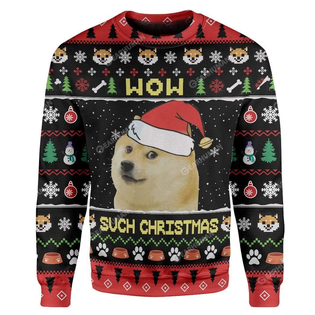 Ugly Dog Custom T-shirt - Hoodies Apparel HD-DT12111907 Ugly Christmas Sweater Long Sleeve S 