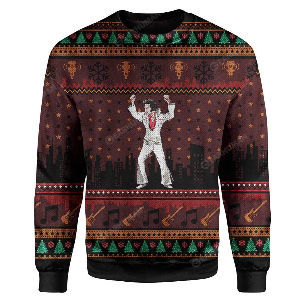 Ugly Elvis Joker Custom Sweater Apparel HD-GH07111916 Ugly Christmas Sweater Long Sleeve S 