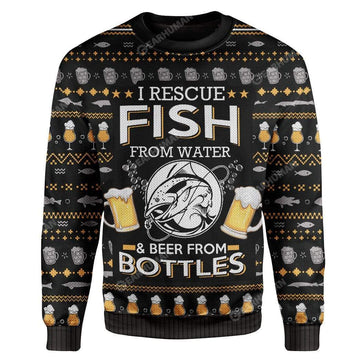 Gearhumans Ugly Fish And Beer Custom T-Shirts Hoodies Apparel