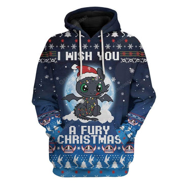 Ugly Fury Christmas Custom T-shirt - Hoodies Apparel HD-DT12111902 3D Custom Fleece Hoodies Hoodie S 