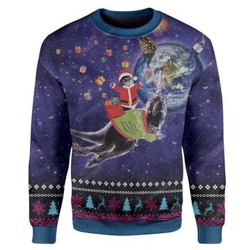 Ugly Galaxy Christmas Cat On Dinosaur Unicorn In Space Custom T-Shirts Hoodies Apparel GL-DT0512193 3D Custom Fleece Hoodies Long Sleeve S 