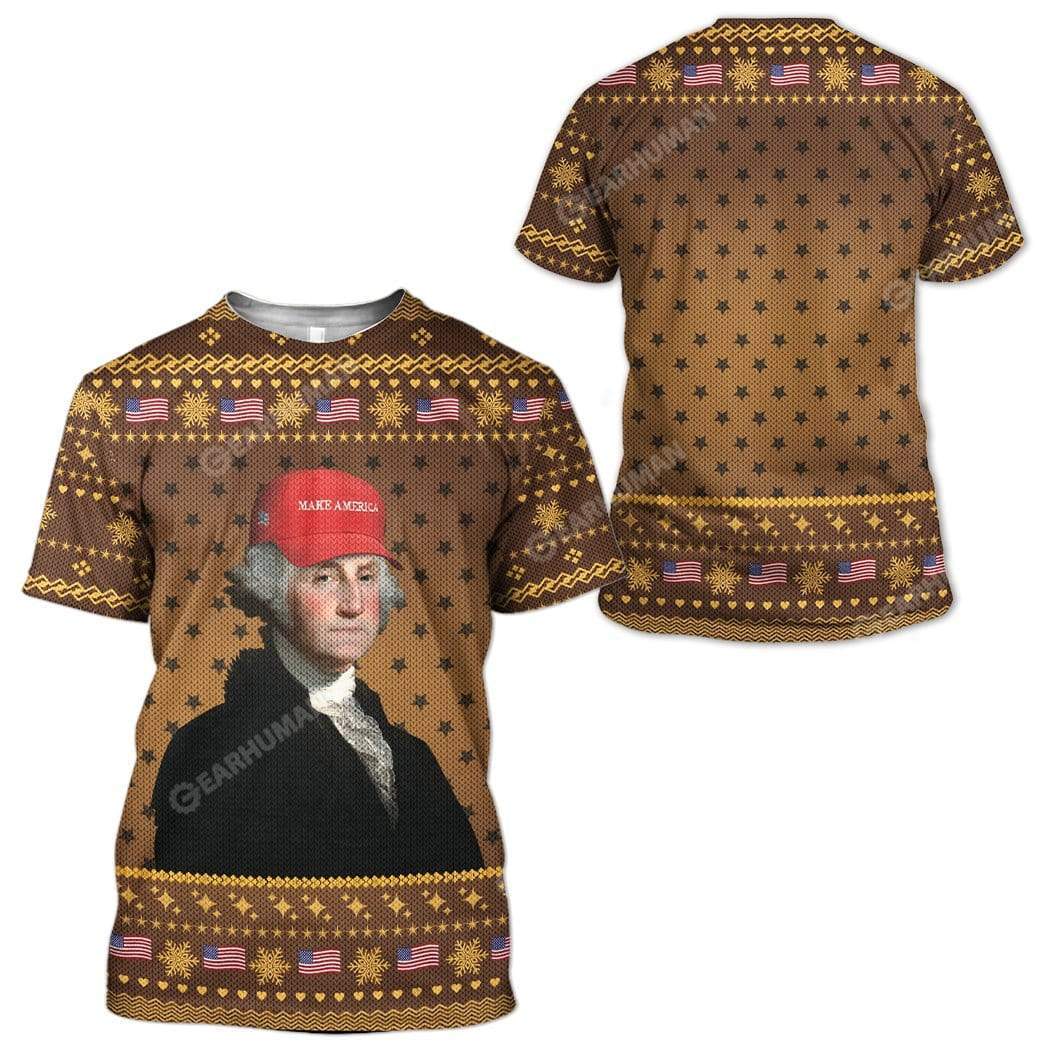 Ugly George Washington Custom T-shirt - Hoodies Apparel HD-AT20111902 3D Custom Fleece Hoodies 