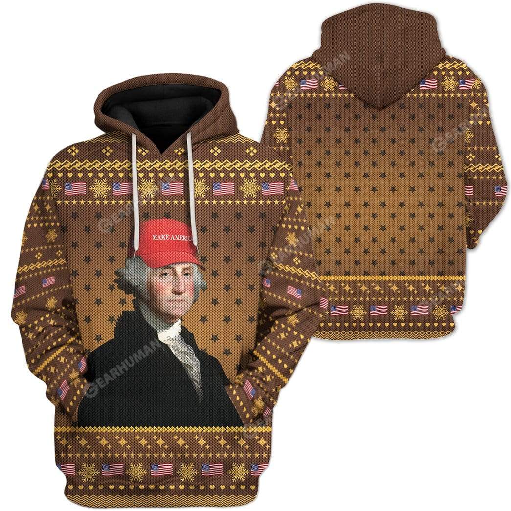 Ugly George Washington Custom T-shirt - Hoodies Apparel HD-AT20111902 3D Custom Fleece Hoodies 