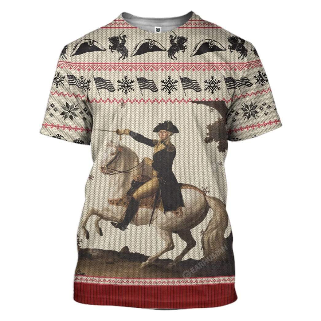 Ugly George Washington Custom T-shirt - Hoodies Apparel HD-DT14111903 3D Custom Fleece Hoodies T-Shirt S 