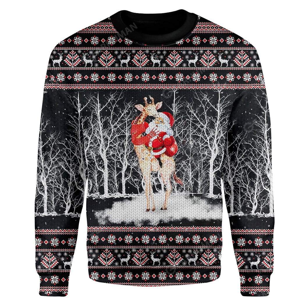 Ugly Giraffe And Santa Custom Sweater Apparel HD-TT12111914 Ugly Christmas Sweater Long Sleeve S 