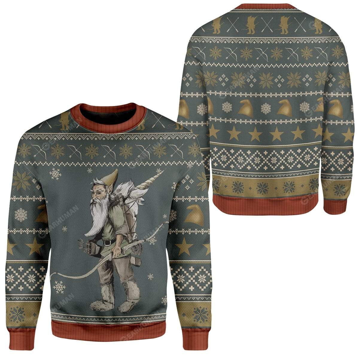 Ugly Gnome Packing Out a Unicorn Custom Sweater Apparel HD-AT25111901 Ugly Christmas Sweater 