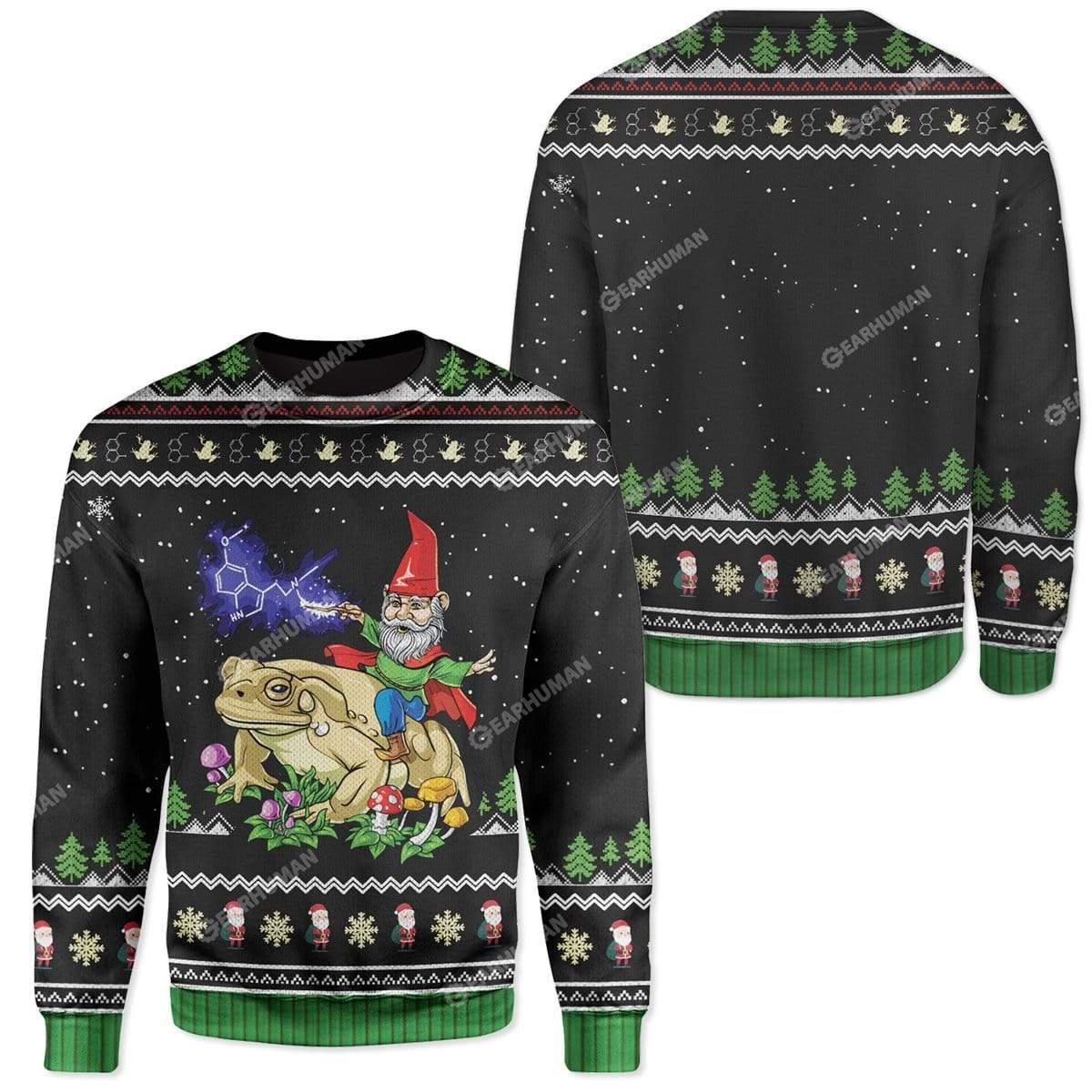 Ugly Gnome Riding Toad Christmas Custom Sweater Apparel HD-TA2711191 Ugly Christmas Sweater 