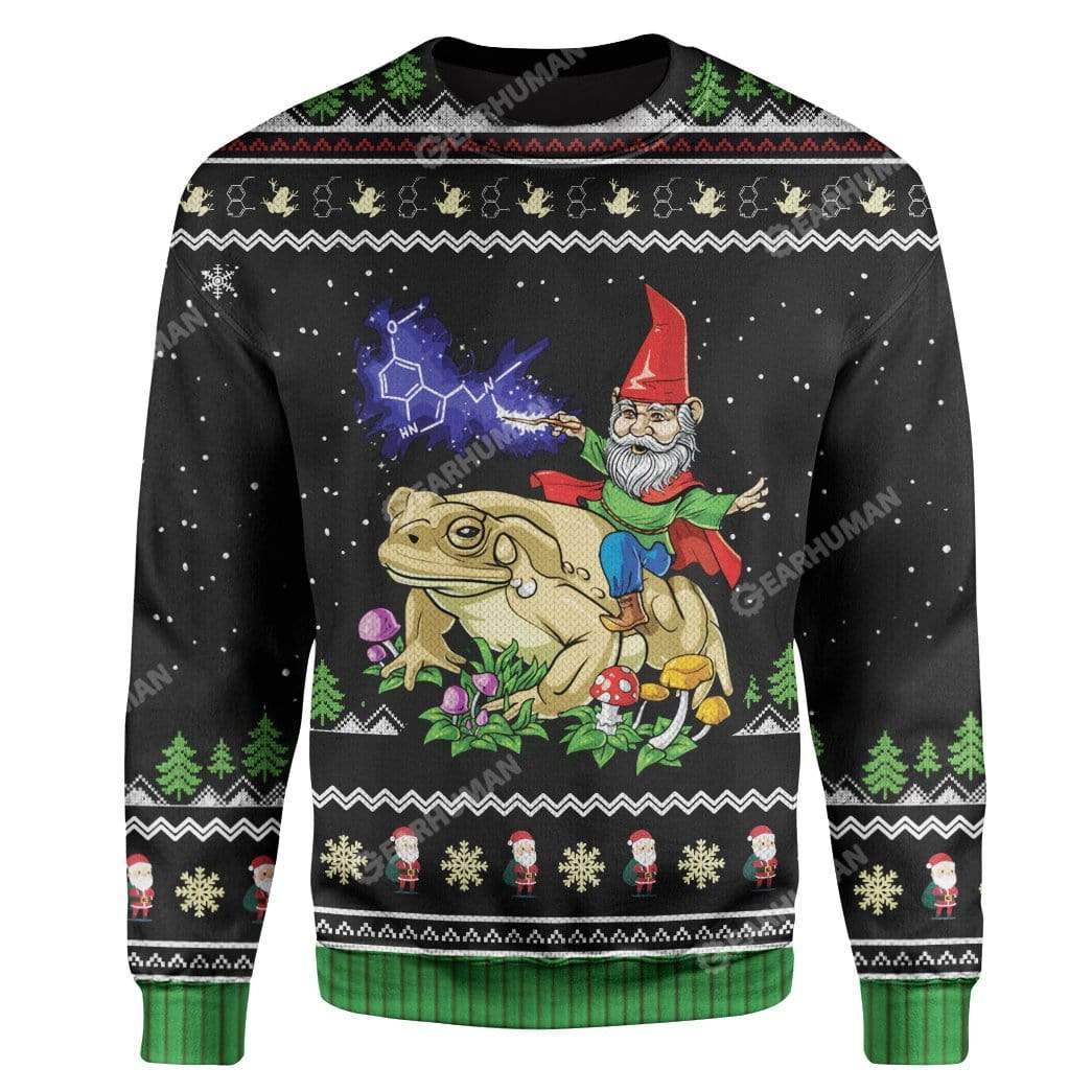 Ugly Gnome Riding Toad Christmas Custom Sweater Apparel HD-TA2711191 Ugly Christmas Sweater Long Sleeve S 