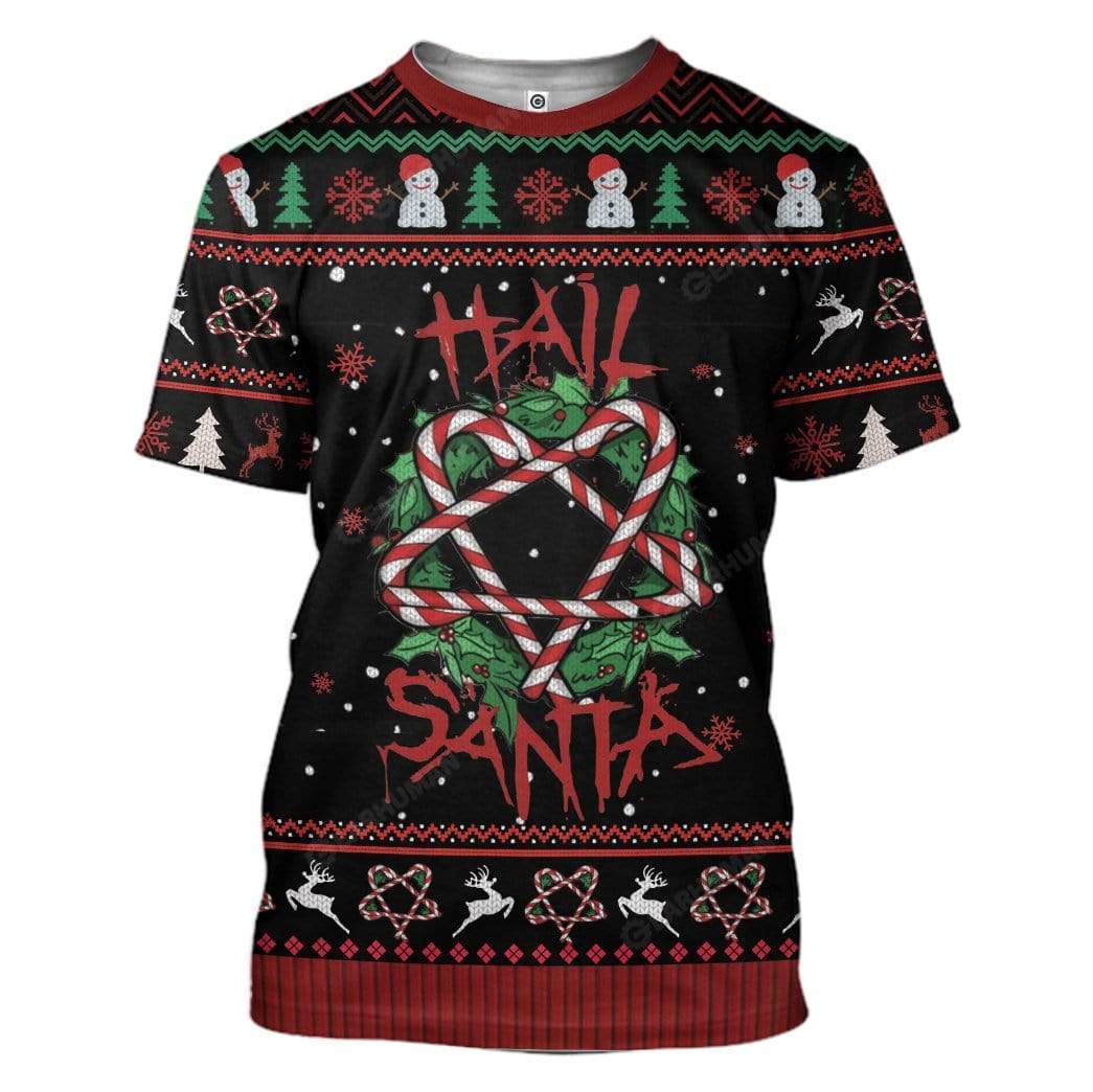 Ugly Hail Santa Candy Cane Summonings Hoodie TShirt Apparel HD-AT0312192 3D Custom Fleece Hoodies T-Shirt S 