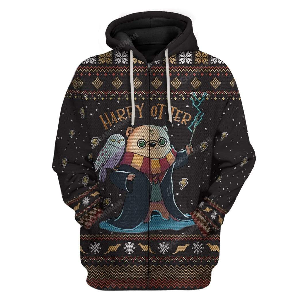 Ugly Harry Otter Custom T-shirt - Hoodies Apparel HD-AT18111906 3D Custom Fleece Hoodies Zip Hoodie S 