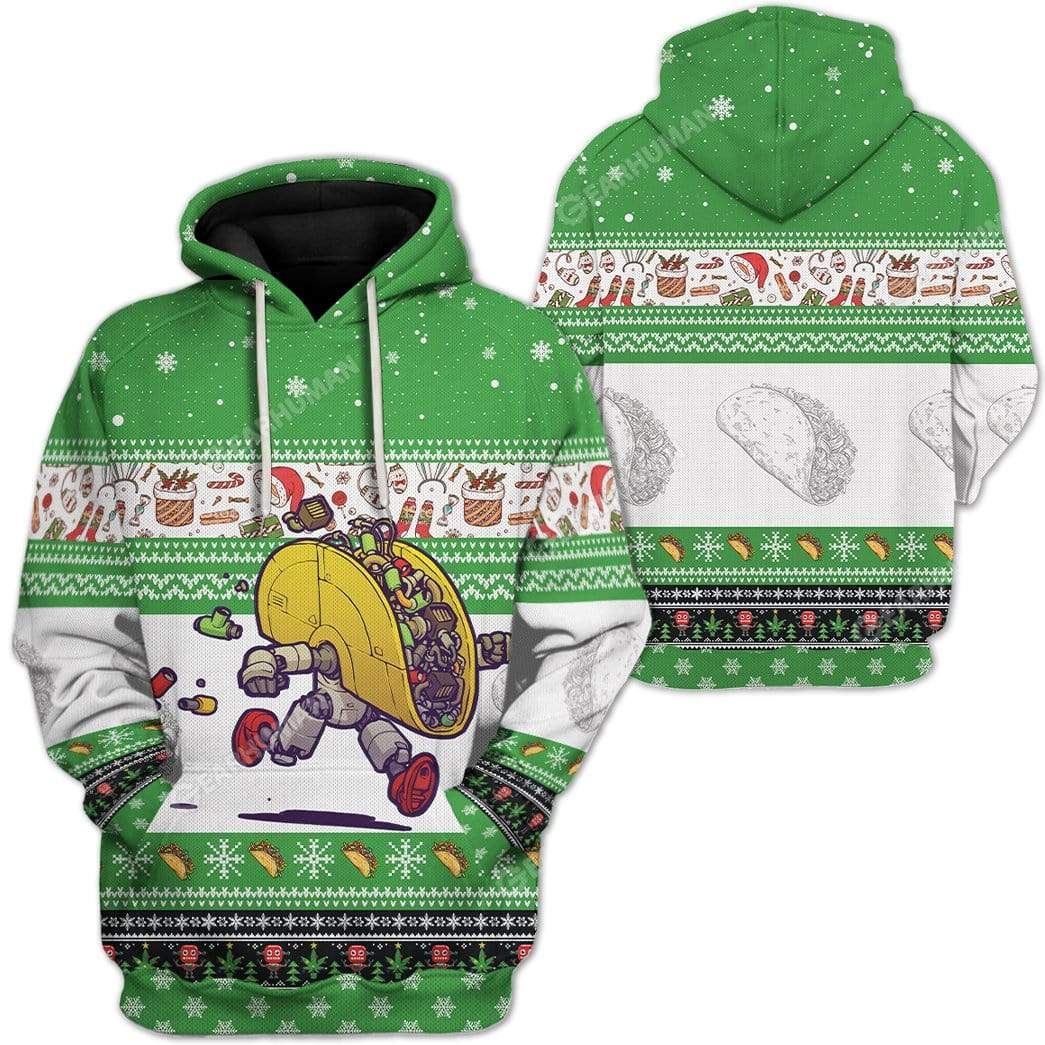 Ugly Holiday Tacobot Hoodie T-Shirts Apparel HD-TA2811193 3D Custom Fleece Hoodies 