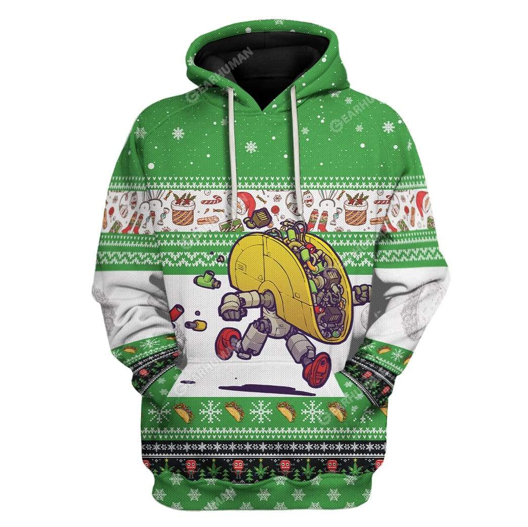 Ugly Holiday Tacobot Hoodie T-Shirts Apparel HD-TA2811193 3D Custom Fleece Hoodies Hoodie S 