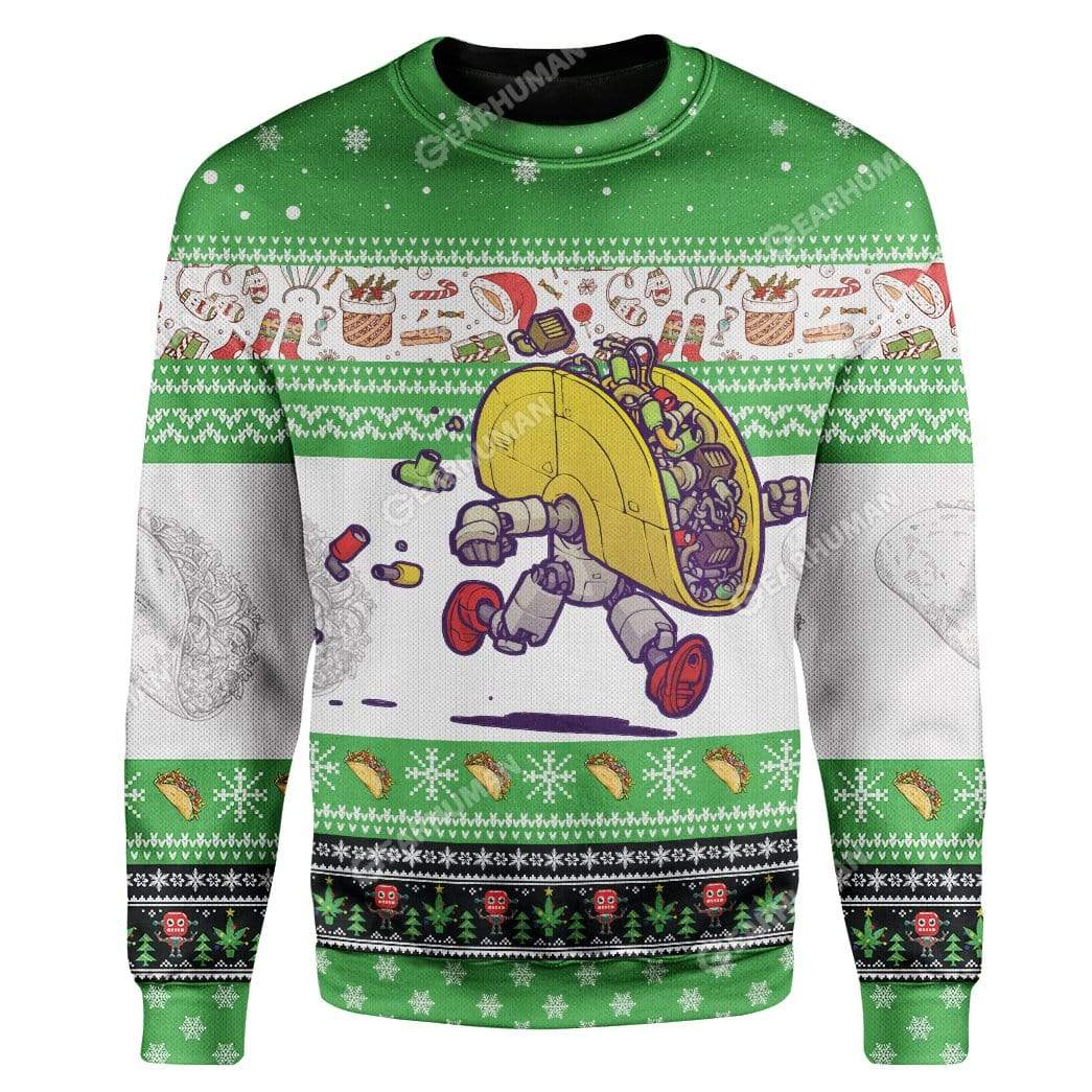 Ugly Holiday Tacobot Hoodie T-Shirts Apparel HD-TA2811193 3D Custom Fleece Hoodies Long Sleeve S 