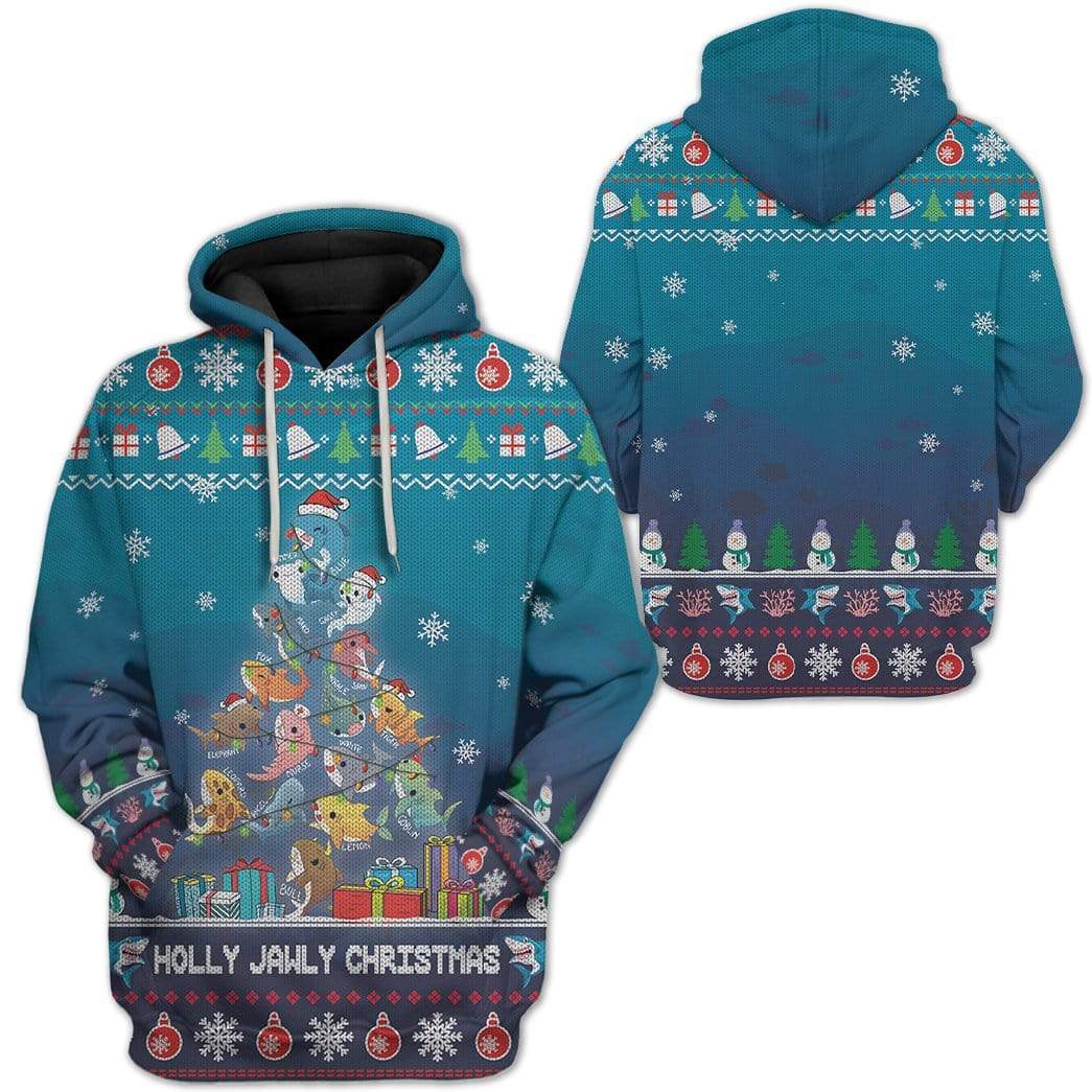 Ugly Holly Jawly Christmas Custom T-shirt - Hoodies Apparel HD-DT19111914 3D Custom Fleece Hoodies 